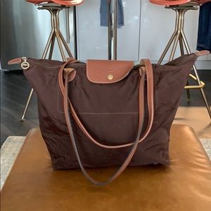 Brown Longchamp - Le Pliage Tote Bag Large